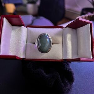 Silver Ring with Jade Stone